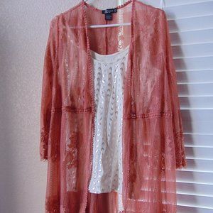 Dusty Rose Long Wrap NWOT Size Large Miss Chievous